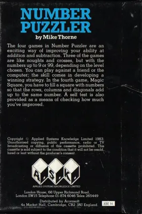 Number Puzzler (1983)(ASK) box cover back